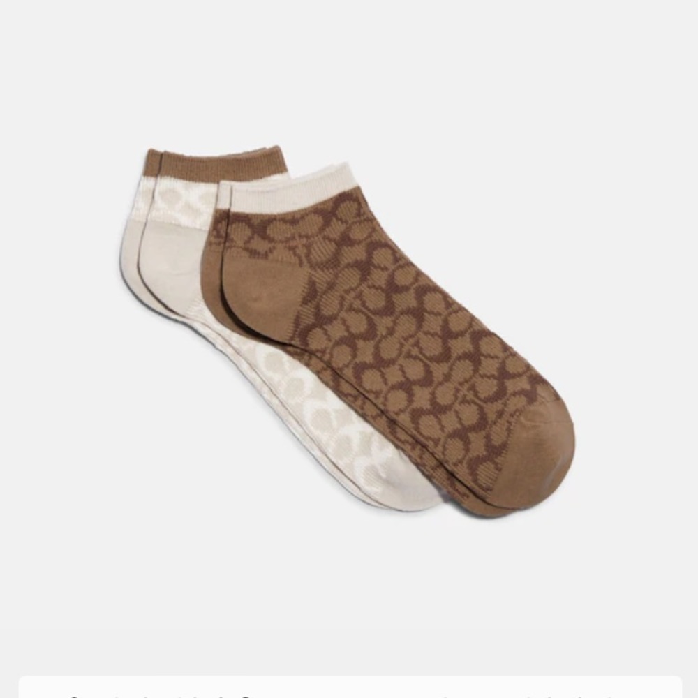 NWT Coach signature ankle socks